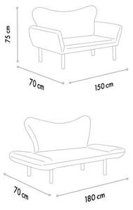 Hanah Home Dvojmiestna pohovka Chatto 150 cm svetlohnedá
