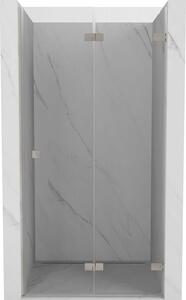 Mexen Lunar-F skladacie sprchové dvere pravé 80 cm, priehľadné, brúsený nikel - 836-080-000-97-00-P