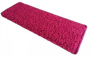 Vopi koberce Nášľapy na schody ružové Color Shaggy obdĺžnik - 24x65 obdĺžnik (rozmer vrátane ohybu)