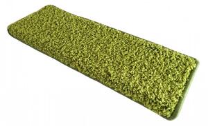 Vopi koberce Nášľapy na schody zelený Color shaggy obdĺžnik - 24x65 obdĺžnik (rozmer vrátane ohybu)