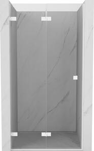 Mexen Lunar-F skladacie sprchové dvere ľavé 60 cm, priehľadné, biele - 836-060-000-20-00-L