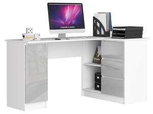 Písací stôl B20, 155x77x85, biela/sivá, pravá