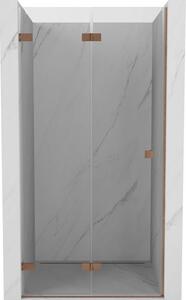 Mexen Lunar-F skladacie sprchové dvere ľavé 70 cm, transparentné, brúsená meď - 836-070-000-65-00-L