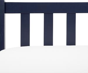 Dvojlôžková posteľ námornícka modrá borovicové drevo 140 x 200 cm s lamelami
