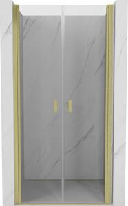 Mexen Mist sprchové dvere otváracie 90 cm, transparentné, zlaté kartáčované - 8A7-090-000-55-00