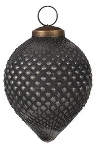 Granitová antik sklenená vianočná ozdoba šiška Noirre - Ø 8*10 cm - Clayre & Eef
