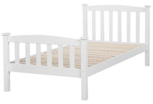 Biela drevená posteľ s rámom 90 x 200 cm, minimalistický škandinávsky dizajn