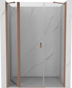 Mexen Mist sprchové dvere otočné 140 cm, transparentné, brúsená meď - 8A4-140-001-65-00