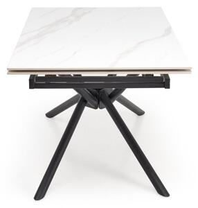 Halmar Rozkladací jedálenský stôl VITORINO 160(220)x90 biely mramor/čierna