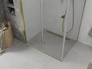 Mexen Lima, sprchovací kút 90 (dvere) x 70 (stena) cm, 6mm číre sklo, zlatý profil, 856-090-070-50-00