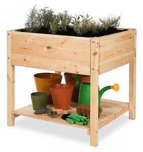 ATMOWOOD Vyvýšený drevený truhlík s policou 78 x 78 cm - borovica