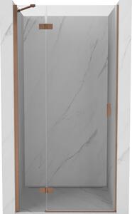 Mexen Mist-H, 1-krídlové sprchové dvere ľavé 75 cm, číre sklo, medený matný profil, 8A5-075-000-65-00-L