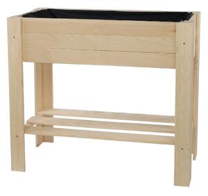 ATMOWOOD Vyvýšený drevený truhlík s policou 80 x 34 cm- borovica