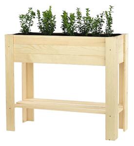 ATMOWOOD Vyvýšený drevený truhlík s policou 80 x 34 cm- borovica