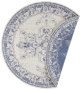 NORTHRUGS - Hanse Home koberce Kusový koberec Twin Supreme 104138 Blue / Cream kruh – na von aj na doma - 140x140 (priemer) kruh cm
