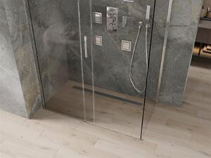 Mexen Omega, sprchovací kút s posuvnými dverami 130 (dvere) x 70 (stena) cm, 8mm číre sklo, chrómový profil, 825-130-070-01-00