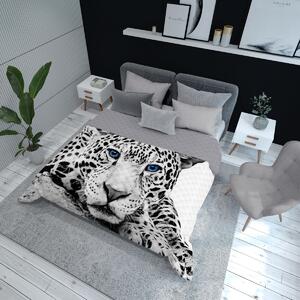 Prehoz na posteľ s motívom leoparda Čierna