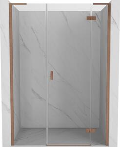 Mexen Mist-H L sprchové dvere otočné pravé 130 cm, transparentné, brúsená meď - 8A5L-130-001-65-00-P