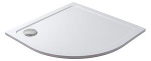 THOR Sprchová vanička z liateho mramoru, štvrťkruh, R550 90x90x3 - ľavý odpad