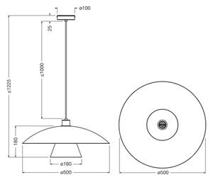 Osram - Závesné svietidlo na lanku DECOR FLYING MUSHROOM 1xE27/25W/230V pr. 50 cm modré