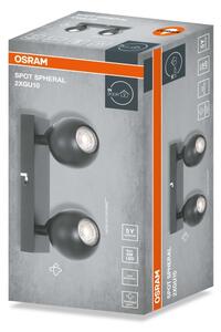 Osram - Bodové svietidlo SPOT SPHERAL 2xGU10/6W/230V čierna
