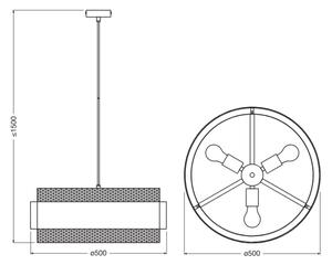 Osram - Luster na lanku DECOR HORNET 3xE27/10W/230V pr. 50 cm čierna/zlatá