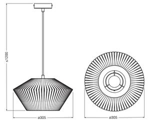 Osram - Zavesený luster na lanku DECOR STRIPES 1xE27/10W/230V, priemer 30,5 cm, béžový