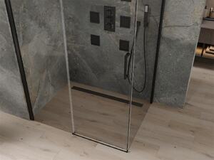 Mexen OMEGA sprchovací kút 100x70cm, 8mm sklo, čierny profil-číre sklo, 825-100-070-70-00