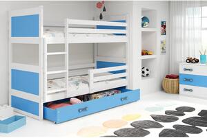Detská poschodová posteľ RICO 160x80 cm Modrá Biela