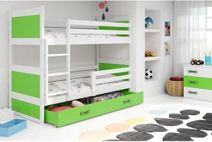 Detská poschodová posteľ RICO 160x80 cm Zelená Biela