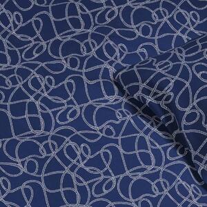 Goldea bavlnené posteľné obliečky - námornícka laná na tmavo modrom 140 x 220 a 70 x 90 cm
