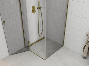 Mexen Roma, sprchovací kút 70 (dvere) x 70 (stena) cm, 6mm číre sklo, zlatý profil, 854-070-070-50-00