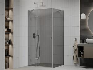 Mexen Roma, sprchovací kút 80 (dvere) x 70 (stena) cm, 6mm šedé sklo, chrómový profil, 854-080-070-01-40