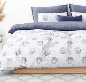 Goldea bavlnené posteľné obliečky - vzor 953 tmavo modré kvetované ornamenty s geometrickými tvarmi 140 x 200 a 70 x 90 cm