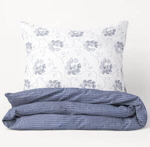 Goldea bavlnené posteľné obliečky - vzor 953 tmavo modré kvetované ornamenty s geometrickými tvarmi 140 x 220 a 70 x 90 cm