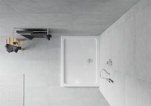 Mexen SLIM - Obdĺžniková sprchová vanička 90x80x5cm + chrómový sifón, biela, 40108090