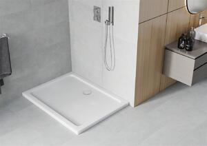 Mexen SLIM - Obdĺžniková sprchová vanička 80x70x5cm + chrómový sifón, biela, 40107080