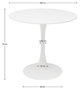 Okrúhly jedálenský stôl Reventon 80 - biela matná