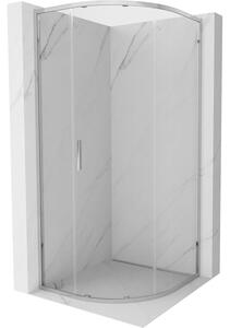 Mexen Exo polkruhový sprchovací kút posuvný 70 x 70 cm, transparentný, chróm - 8131-070-070-01-00