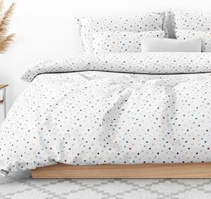 Goldea bavlnené posteľné obliečky - vzor 1023 farebné bodky na bielom 140 x 200 a 70 x 90 cm