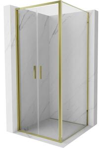 Mexen Exo sprchový kút otvárací 90 x 90 cm, transparentný, zlatý - 814-090-090-50-00