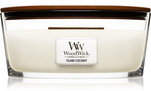 Woodwick Island Coconut vonná sviečka s dreveným knotom (hearthwick) 453 g