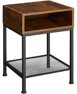 Nočný stolík Harlow 40,5x40,5x59 cm - Industriálne drevo tmavé, rustikálne