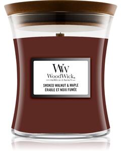 Woodwick Smoked Walnut & Maple vonná sviečka s dreveným knotom 85 g