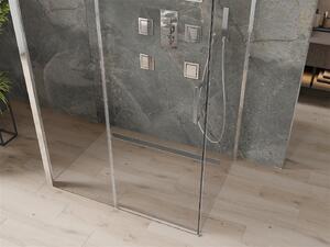 Mexen Omega, 3-stenný sprchovací kút s posuvnými dverami 130 (dvere) x 80 (stena) cm, 8mm číre sklo, chrómový profil, 825-130-080-01-00-3S