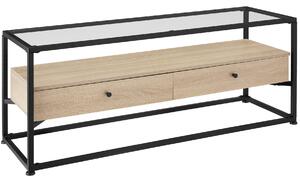 Televízny stolík Maidenhead 121,5x41,5x50,5cm - Industrial svetlé drevo, dub Sonoma