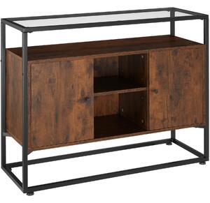 Komoda Oldham 100x38x80,5cm - Industriálne drevo tmavé, rustikálne
