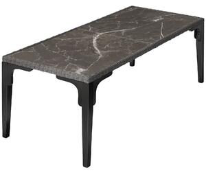 TecTake GmbH ratanový stôl foggia 196x87x76cm - šedá