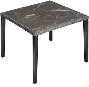 TecTake GmbH ratanový stôl tarent 93,5x93,5x75cm - šedá