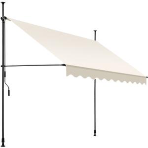 Upínacia markíza s ručnou kľukou, výškovo nastaviteľná - 250 x 180 cm, béžová